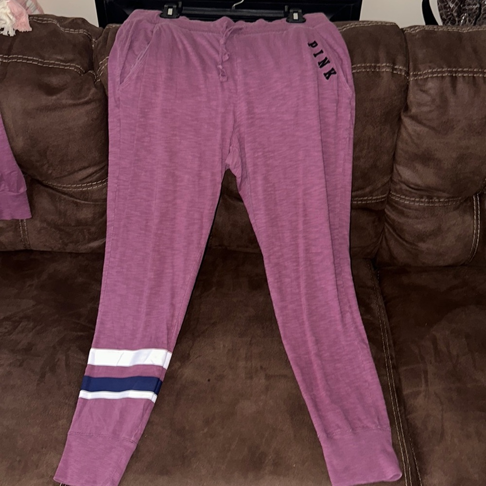 Pink Victoria secret sweatpants sz L